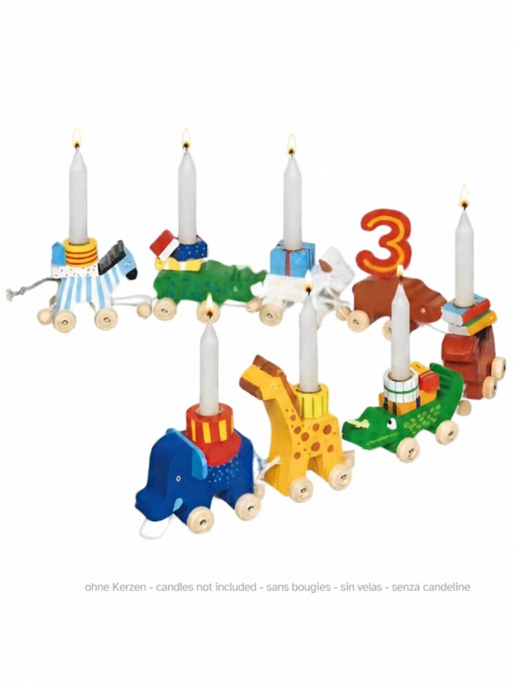 NWT Goki Wooden Toys Birthday Animals Caravan